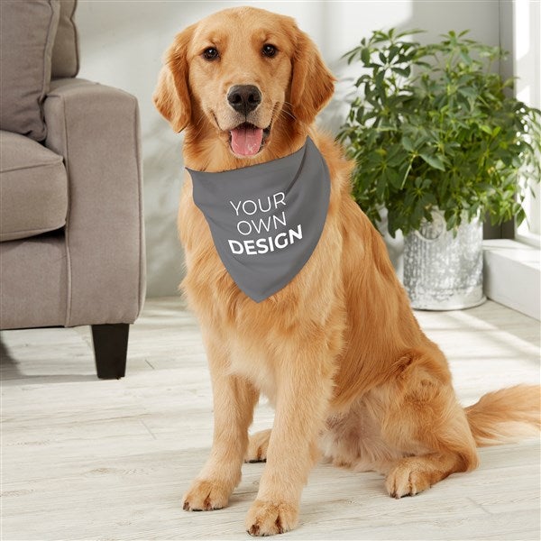 Design Your Own Personalized Large Dog Bandana Grey