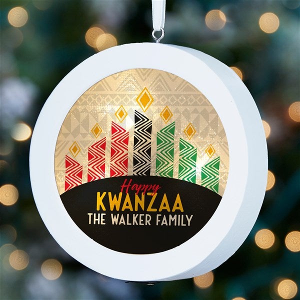 Kwanzaa Personalized LED Light Ornament  - 33990