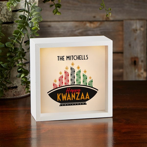 Kwanzaa Personalized LED Light Shadow Box  - 33996