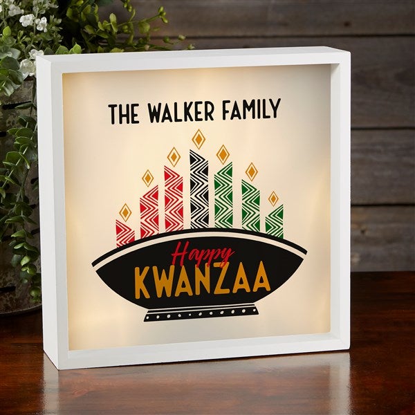 Kwanzaa Personalized LED Light Shadow Box  - 33996