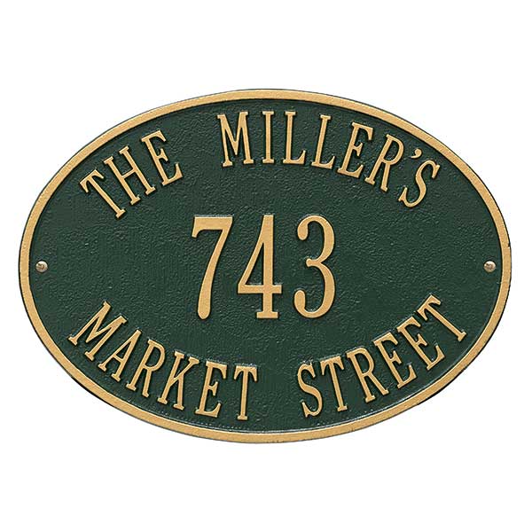 Oval Personalized House Address Plaque - 3402D