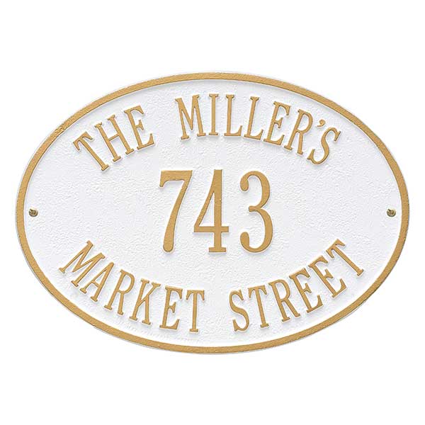 Oval Personalized House Address Plaque - 3402D