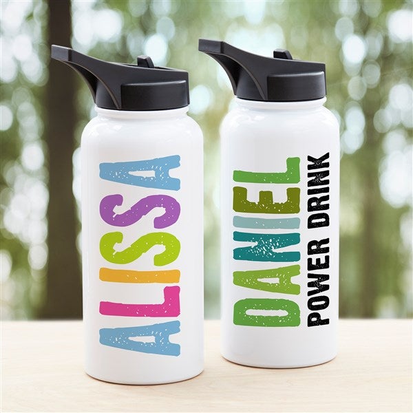 Personalised KIDS WATER BOTTLE Insulatedback to Schoolkids Drink Bottlekids  Insulated Drink Bottlekids Gift Flip Top Straw Water Bottle 