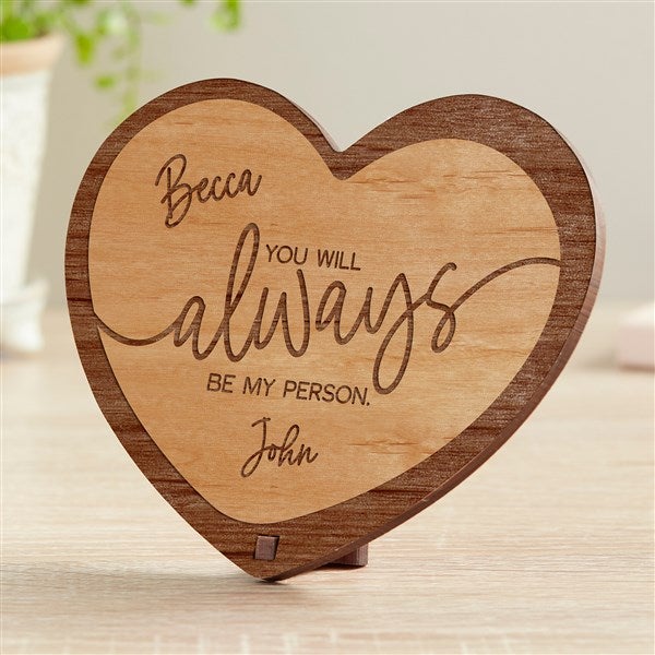 You Are My Person Personalized Wood Heart Keepsake  - 34090