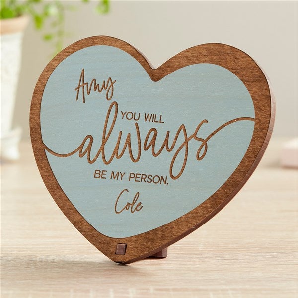 You Are My Person Personalized Wood Heart Keepsake  - 34090