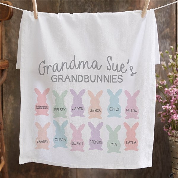 Grandbunnies Personalized Easter Flour Sack Towel - 34099