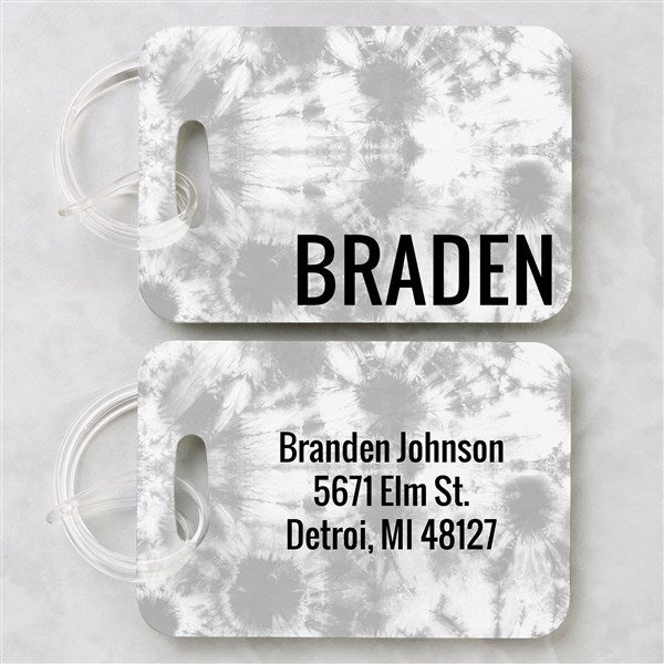 Bold Tie Dye Personalized Luggage Tag 2 Pc Set  - 34114