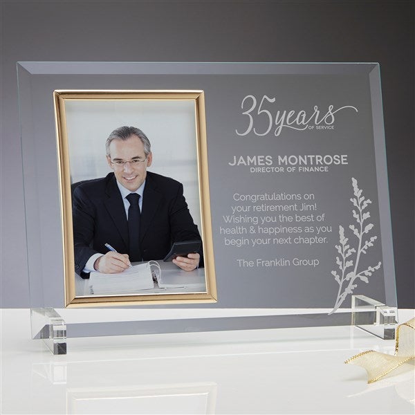 Retirement Personalized Engraved Glass Photo Frame  - 34134