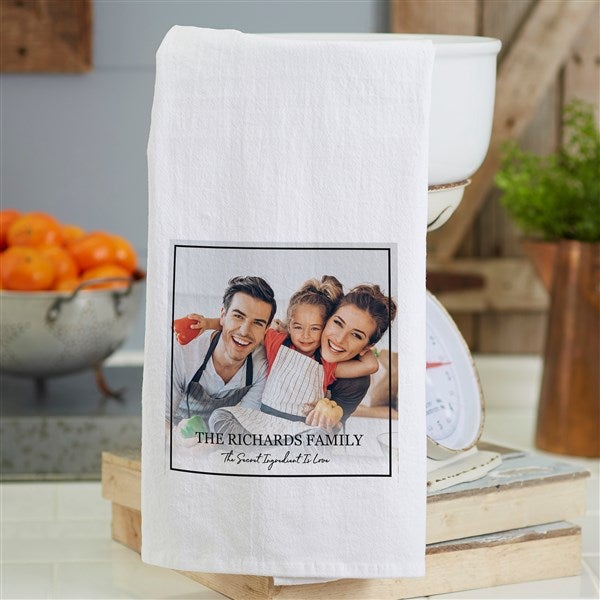 Photo Message for Family Personalized Flour Sack Towel - 34140