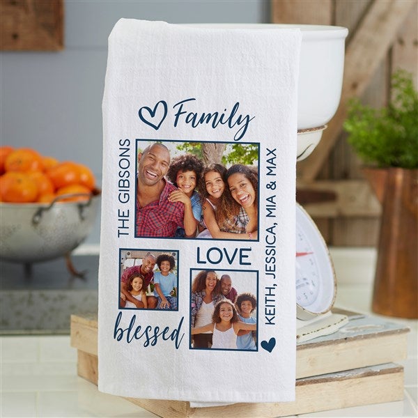 Photo Collage for Family Personalized Flour Sack Towel  - 34144