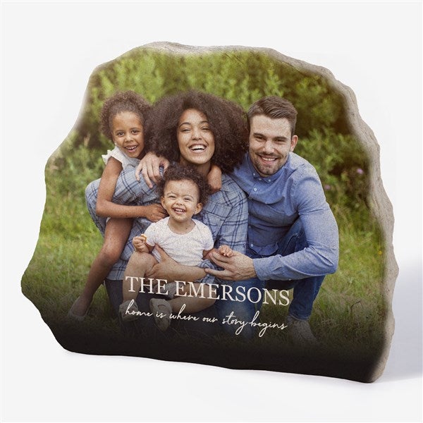 Photo & Message For Family Personalized Standing Garden Stone - 34152