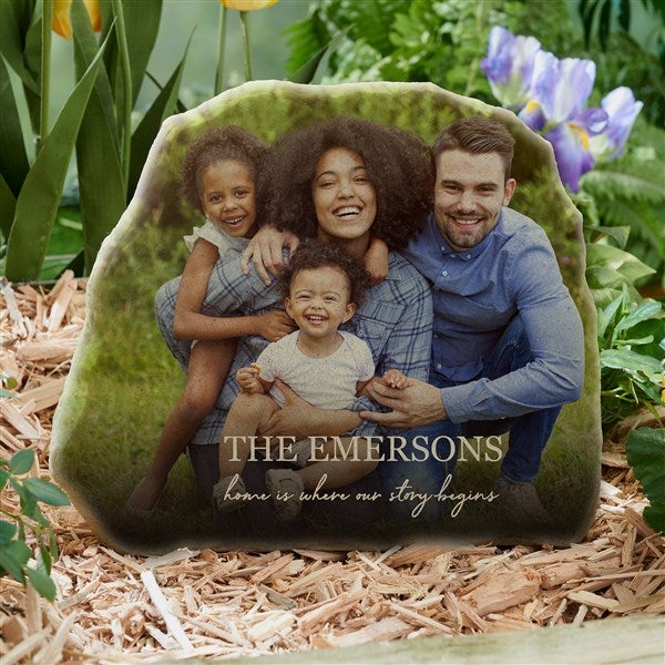 Photo & Message For Family Personalized Standing Garden Stone - 34152