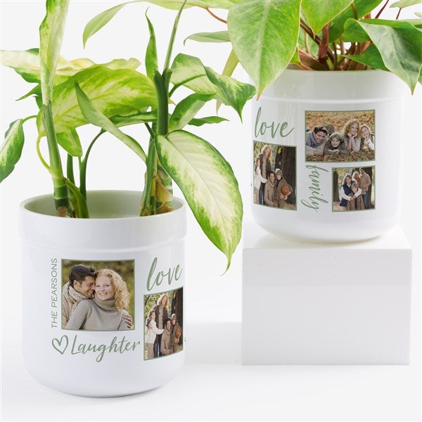 Photo Collage For Family Personalized Outdoor Flower Pot - 34153