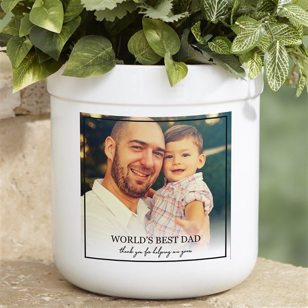 Photo & Message For Him Personalized Outdoor Flower Pot  - 34161