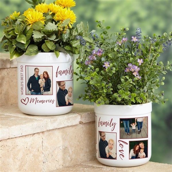 Photo Collage For Him Personalized Outdoor Flower Pot - 34168