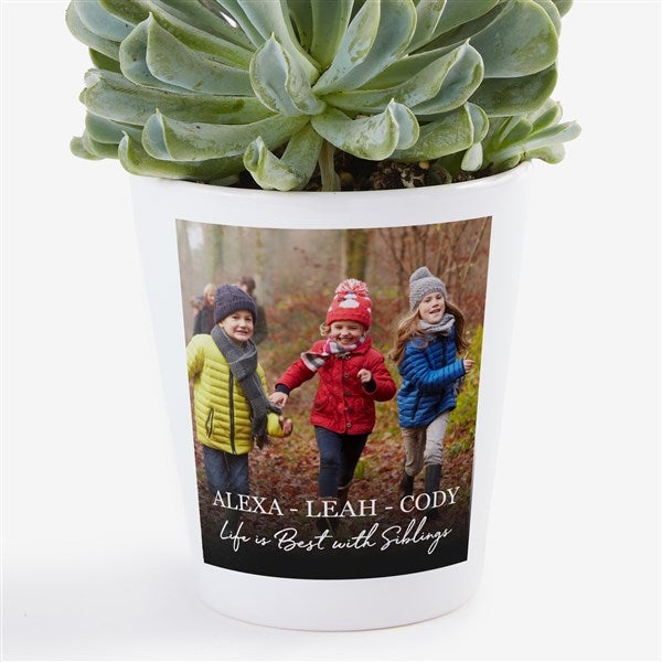 Photo & Message For Family Personalized Mini Flower Pot  - 34170