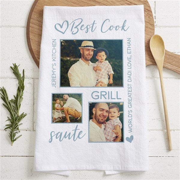 Photo Collage For Him Personalized Flour Sack Towel  - 34177