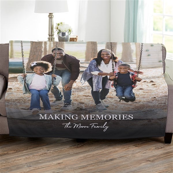 Photo & Message For Family Personalized Blankets  - 34193