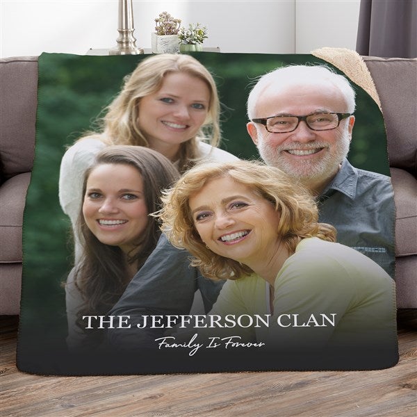 Photo & Message For Family Personalized Blankets  - 34193