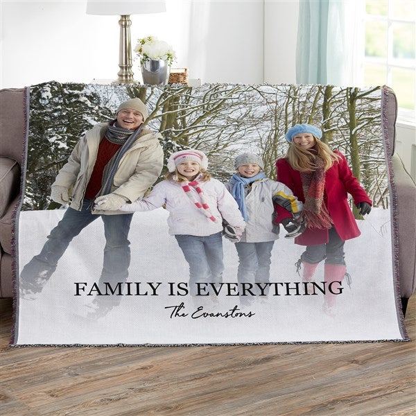 Photo & Message For Family Personalized Blankets  - 34193