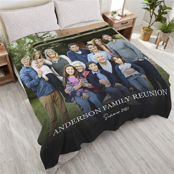 Photo & Message For Family Personalized Blankets  - 34193