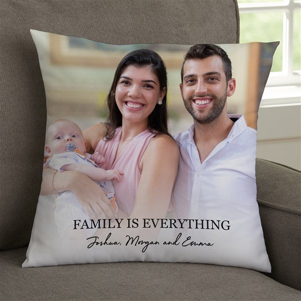 Photo & Message For Family Personalized Throw Pillows  - 34197