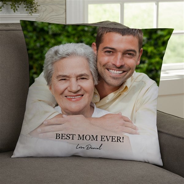 Photo & Message For Her Personalized 18x18 Velvet Throw Pillow