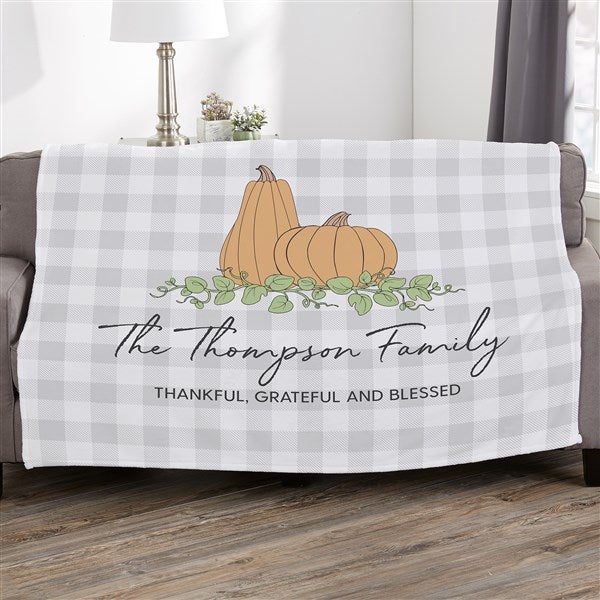 Precious Moments Pumpkins & Buffalo Check Personalized Blankets - 34211