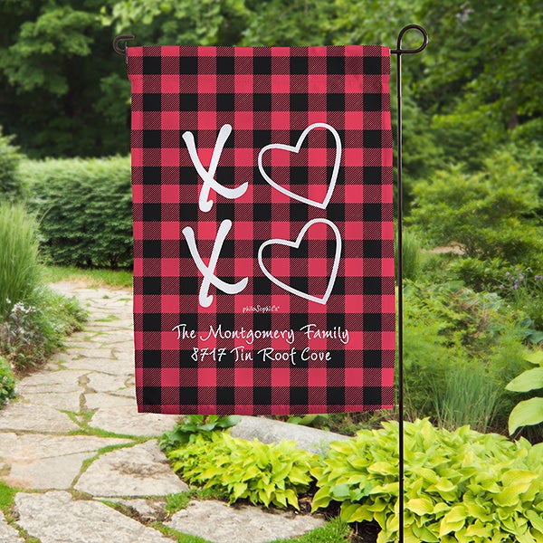 XoXo Buffalo Check by philoSophie's Personalized Garden Flag - 34218