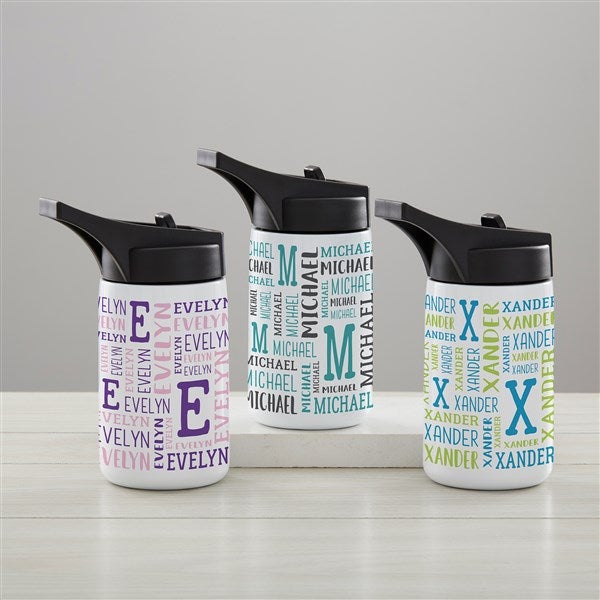 Name & Initial Personalized Double-Wall Vacuum Insulated Water Bottle - 34244