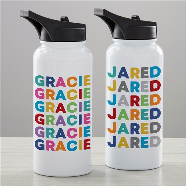 Vibrant Name Personalized Double-Wall Vacuum Insulated Water Bottles - 34253