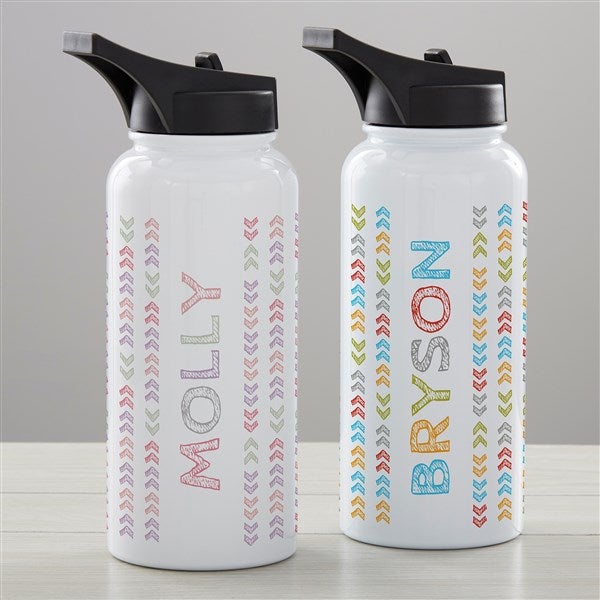 Stencil Name Personalized Double-Wall Vacuum Insulated Water Bottle - 34254