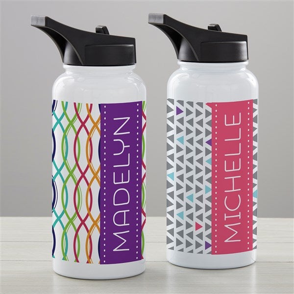Geometric Personalized Double-Wall Vacuum Insulated Water Bottle - 34257