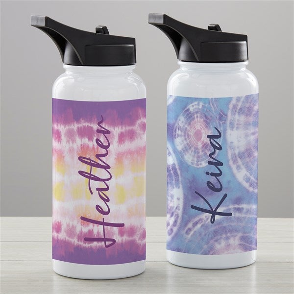 Pastel Tie Dye Personalized Double-Wall Vacuum Insulated 32oz Water Bottle