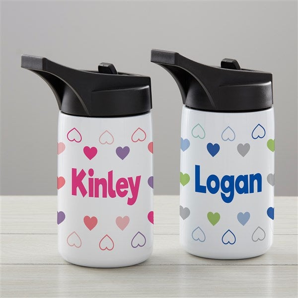 Hearts Personalized Double-Wall Vacuum Insulated Water Bottle - 34264