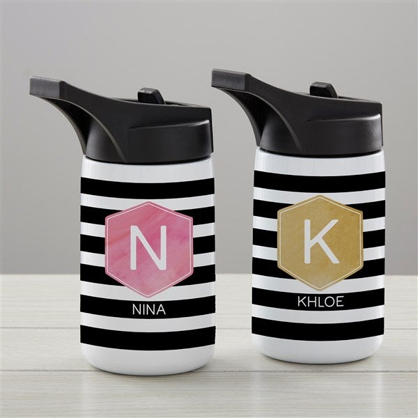 Modern Stripe Personalized Double-Wall Vacuum Insulated Water Bottles - 34270