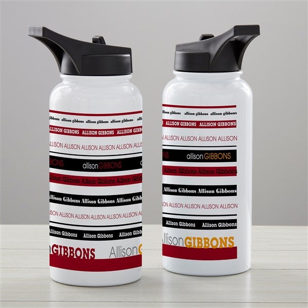 Signature Stripe Personalized Double-Wall Vacuum Insulated Water Bottle - 34272