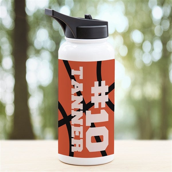 Basketball Personalized Double-Wall Vacuum Insulated Water Bottle - 34276