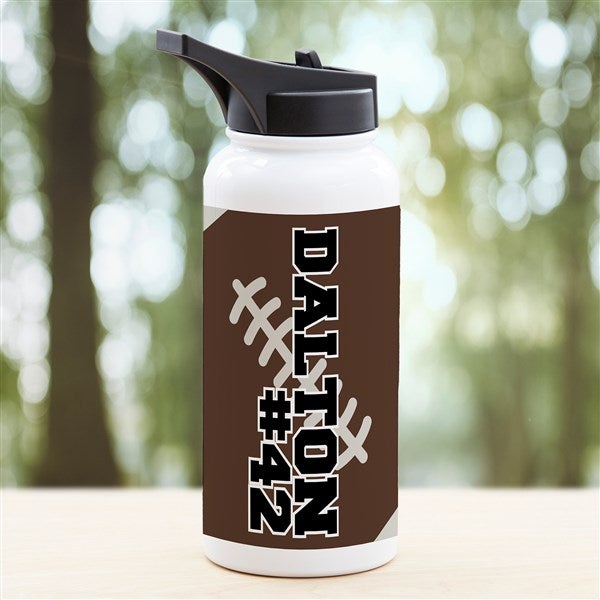 Football Personalized Double-Wall Vacuum Insulated Water Bottle - 34278