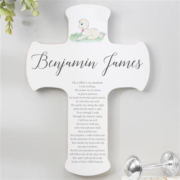 Precious Moments Lord Is My Shepherd Personalized Child Cross  - 34291