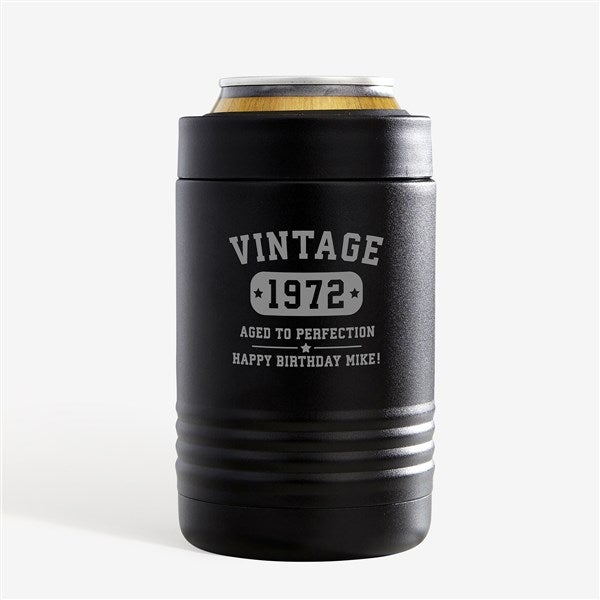 Vintage Birthday Personalized Stainless Insulated Beer Can Holder - 34310