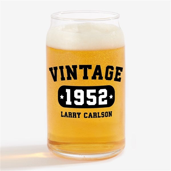 Vintage Birthday Personalized Beer Glasses - 34315