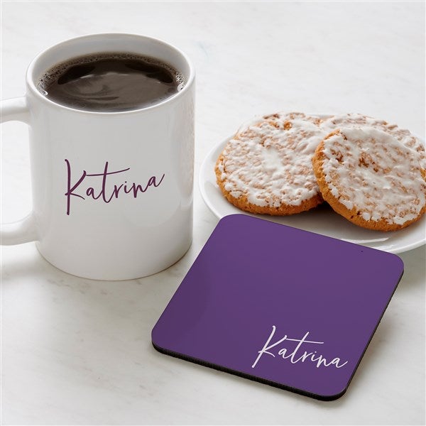 Trendy Script Name Personalized Coaster - 34325