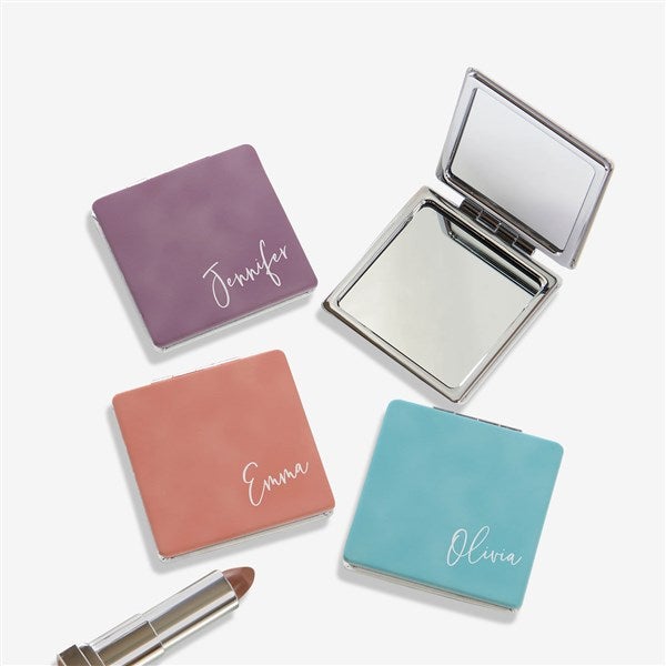 Trendy Script Personalized Compact Mirror - 34329