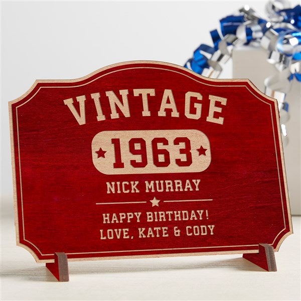 Vintage Birthday Personalized Wood Postcards - 34335