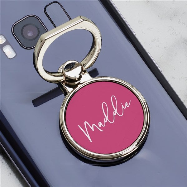 Trendy Script Personalized Phone Ring Holder - 34344