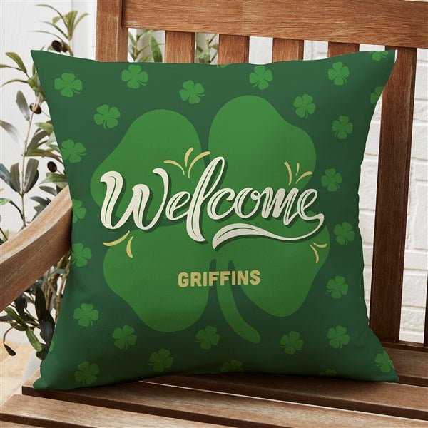 St. Patrick's Day Irish Custom Name Personalized Outdoor Throw Pillow