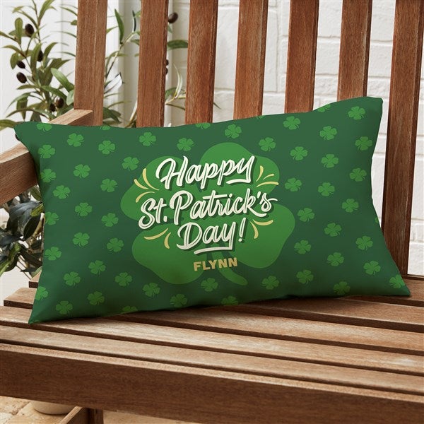 St. Patrick's Day Personalized Outdoor Throw Pillows - 34365