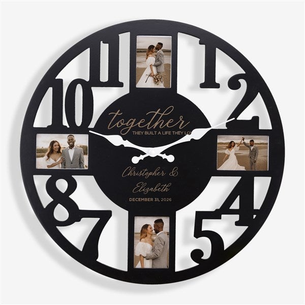Together They Built Personalized Picture Frame Wall Clock - 34375