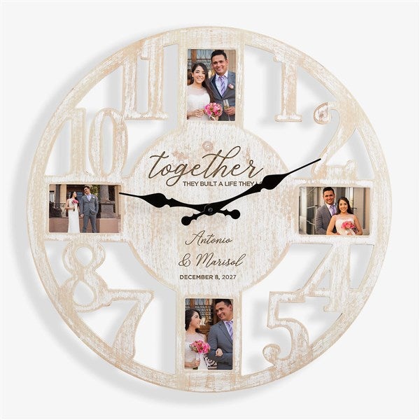 Together They Built Personalized Picture Frame Wall Clock - 34375